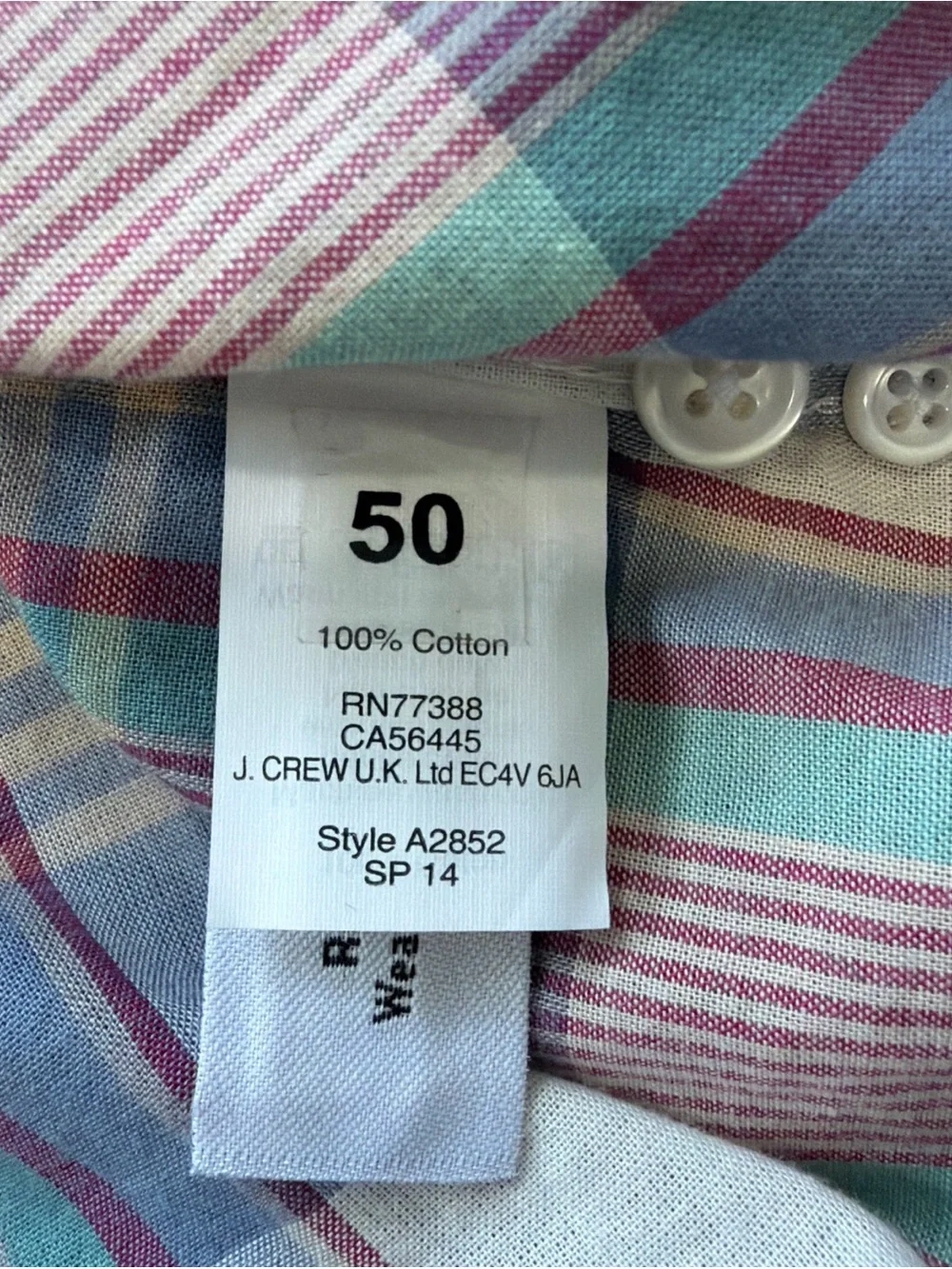 J. Crew Button Down Shirt Mens Large Slim Fit Plaid Long Sleeve Casual Preppy